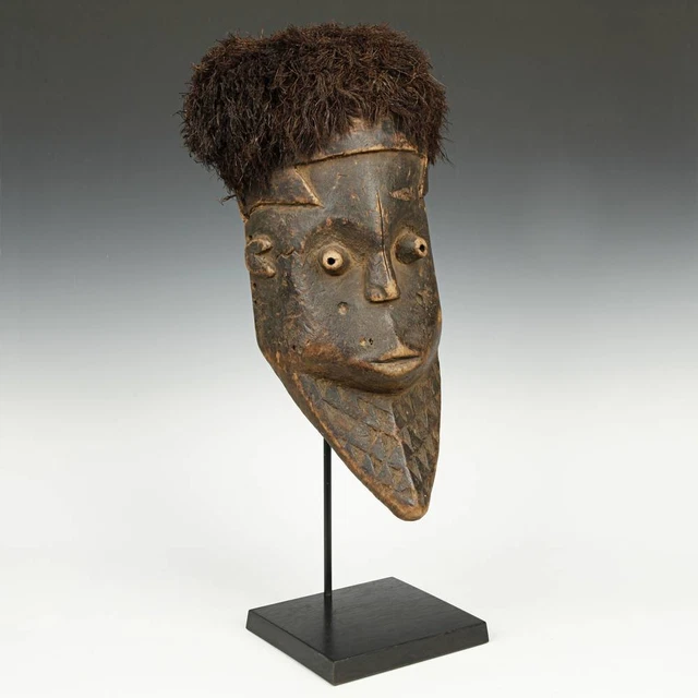 Giwoyo Initiation Mask Wood Raffia Pende Kuba Drc Congo C. Africa 20Th C. 2