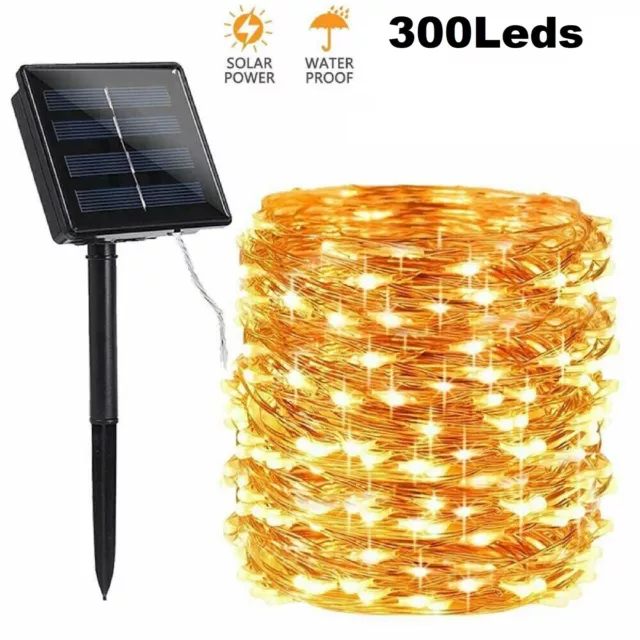 Solar String Fairy Lights Xmas Outdoor Garden Christmas Party Decor 25M 300led