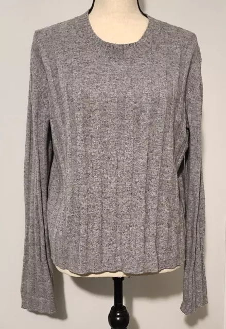 Woman's Derek Lam 10 Crosby Wool Blend Open Back Tie Sweater Grey Sz M