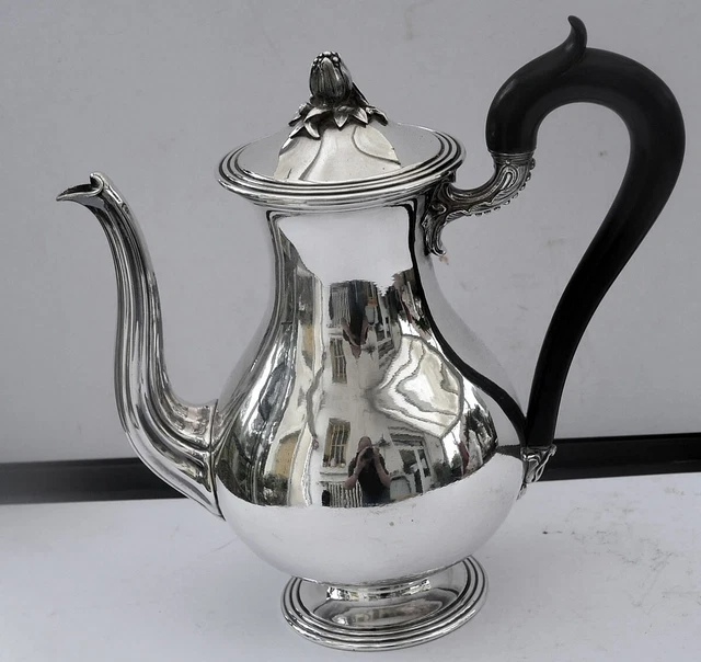 Cafetière ancienne, métal argenté, école Ercuis - Arts de la table
