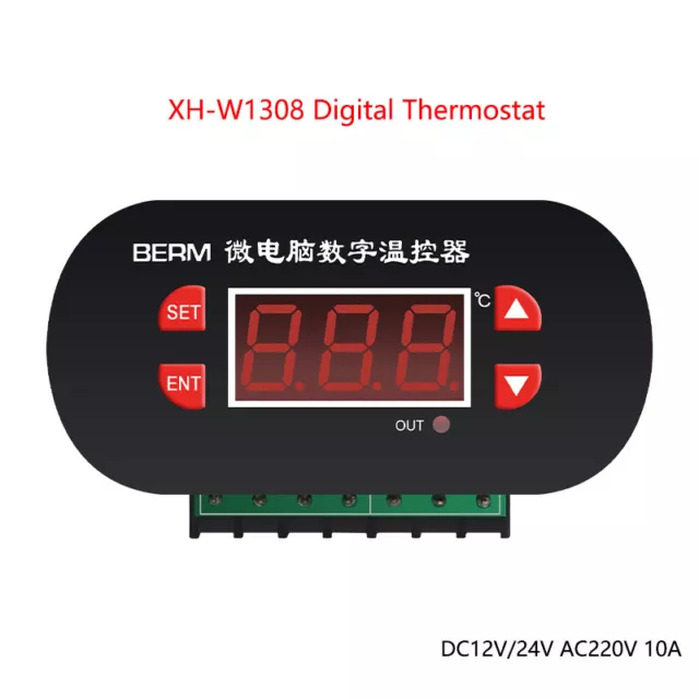 XH-W1308 Digital Thermostat DC12V/24V AC220V 10A Temperature Controller Heating