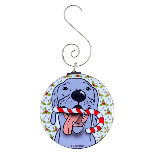 Weimaraner Candy Cane Christmas Holiday Ornament Gift Collectible Decor