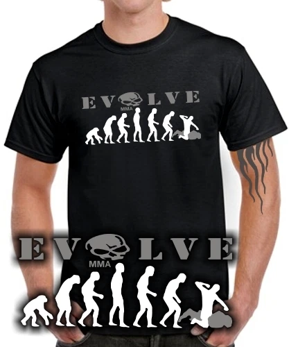 T-shirt MMA Evolution Ultimate Free Fight Muay Thai Kick Boxing combattimento con la terra