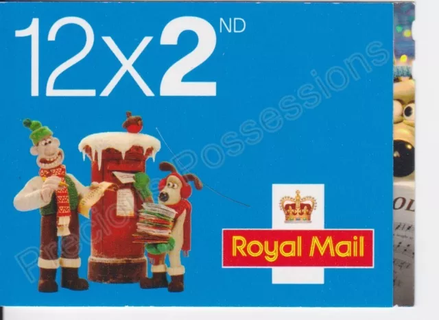Gb Sg Lx39 Barcode Booklet 2010 Christmas 12 X 2Nd Class Stamps Wallace & Gromit