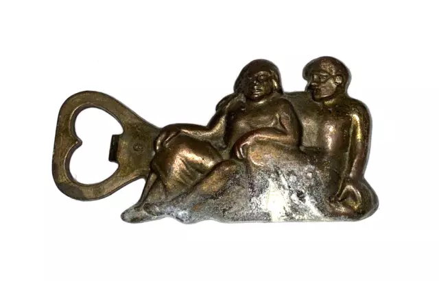 Mod. Dep. Brass Sitting Couple Italy Vintage Bottle Opener BO4*J