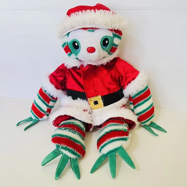 Build A Bear Peppermint Twist Sloth With Christmas Outfit Plush BAB Red Green