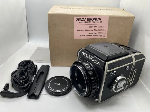 CLA`d【 Near MINT in BOX 】 Zenza Bronica EC 6x6 Film Camera + Nikkor P 75mm f2.8