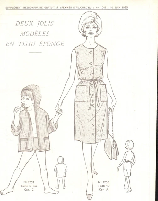 PATRON DE COUTURE Femme d'Aujourd'hui modèles en tissu éponge