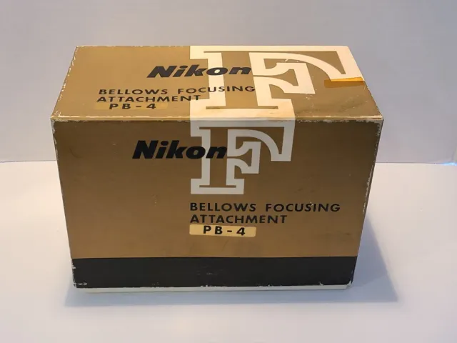 Nikon PB-4 Bellows Focusing Attachment + Slide Copying Adapter PS-4 Mint Box-VTG