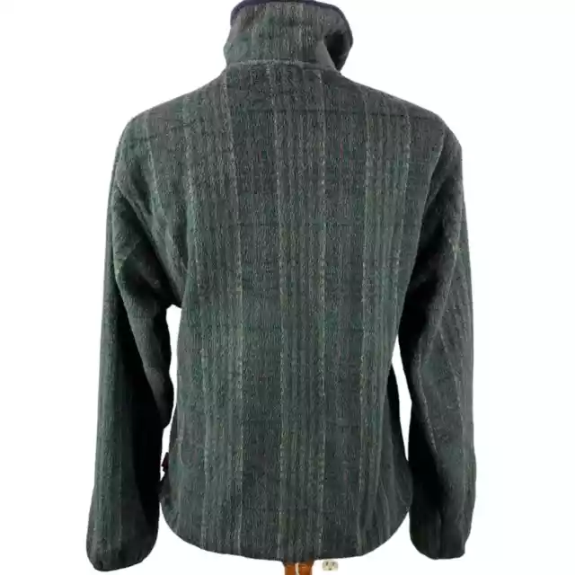 VINTAGE WOOLRICH PLAID Fleece Size M Green Embroidered Breckinridge ...