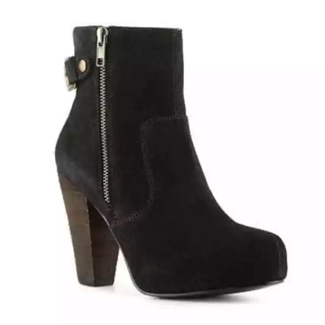 Steve Madden Black Gracieee Suede Black Booties Size 10