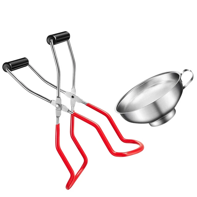 FUNNETOYU Einmach-Set Edelstahl - Gestell & Zange Für Konserven, Dampfgarer & Einmachgläser