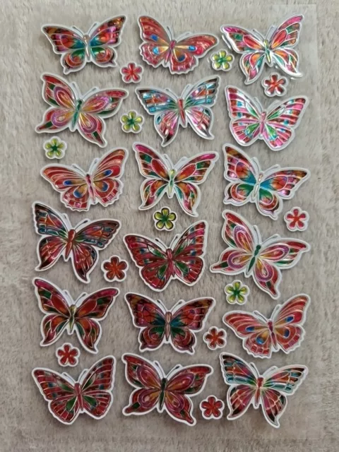 Metallic Relief-Sticker Schmetterlinge