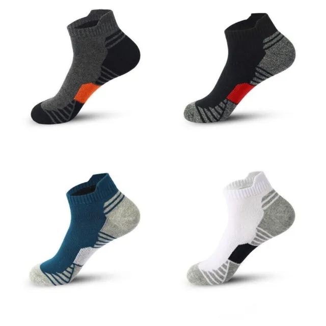 4Pairs Men Ankle Quarter Athletic Sport Striped Casual Low Cut Cotton Socks 7-11