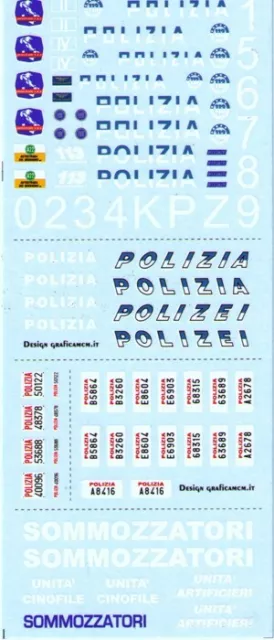 decal 1/43  POLIZIA-POLIZEI (ATTUALE)  TRON DE073