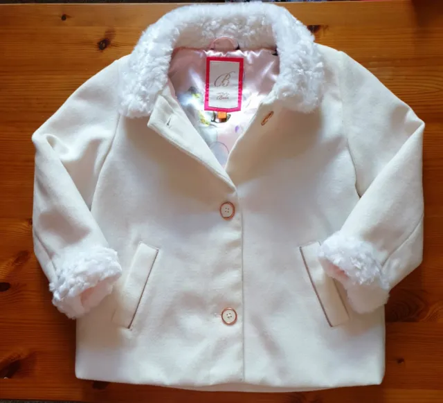 Beautiful Ted Baker Girls Age 4-5 Years White Coat Winter Soft Puffer Jacket