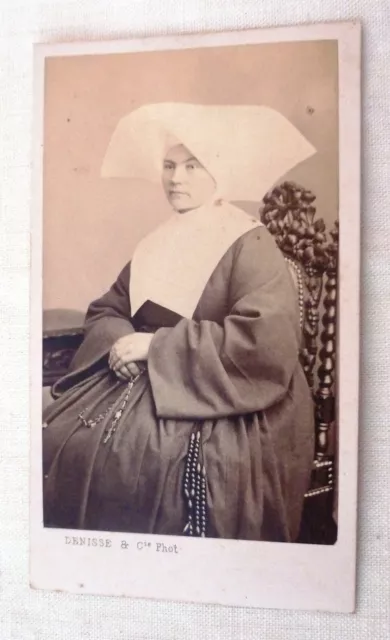 Photo CDV Religieuse None Soeur Bordeaux DENISSE circa 1860 albumen France