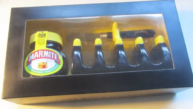 marmite toast rack gift set with knife with jar of marmite birthday present