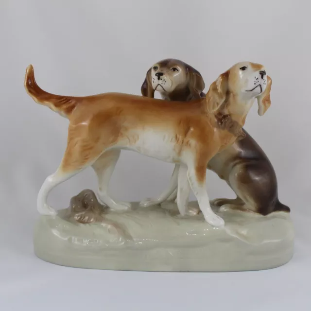 Figurine De Porcelaine Royal Dux Bohême Chiens De Chasse Ans 50 Tchécoslovaquie 2