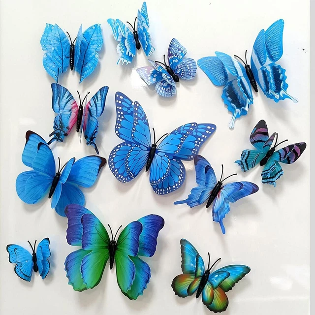 Praktisch Wandaufkleber Abziehbild 12 Stück 12/10/8/6 Cm 3D Schmetterling