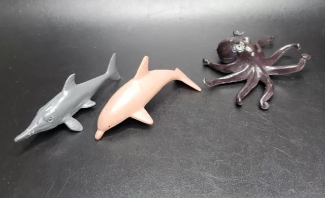 Lot Of 3 Sea Creatures, Octopus, Dolphin, Shark?