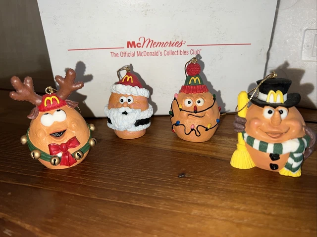 1996 MCMEMORIES A Merry Nugget Christmas Ornaments Set Mcdonalds