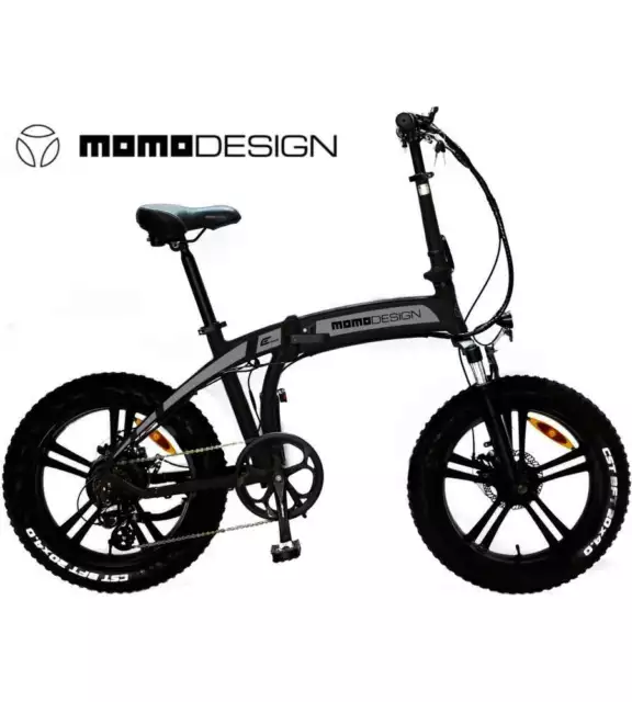 Bici Elettrica Pieghevole E-Bike Momo Design Tokyo Silver Con Cambio 6 Rappor...