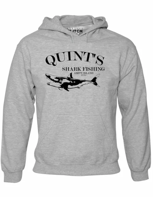 Quints Hai Angeln Herren Hoodie lustige Kiefer toll weiß Film Fischer Fang