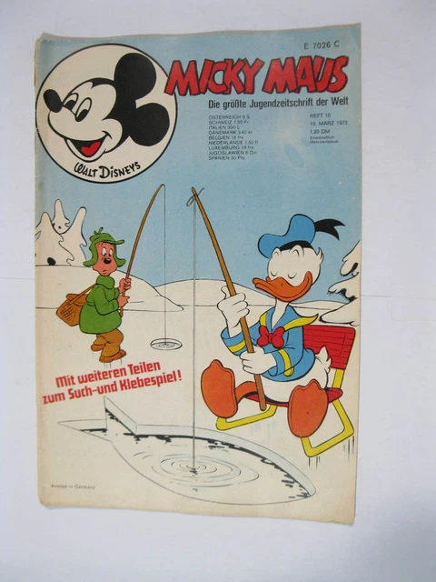 Micky Maus 1973/10 vom 10.3.73  Ehapa im Z (2 mit Beilage ). 109749