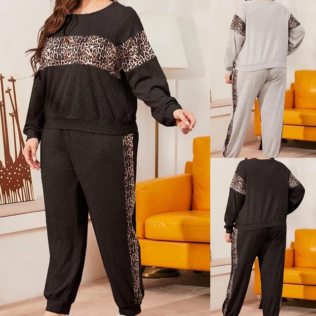 Set tuta da allenamento donna alla moda taglie forti pile felpa scollo a V S