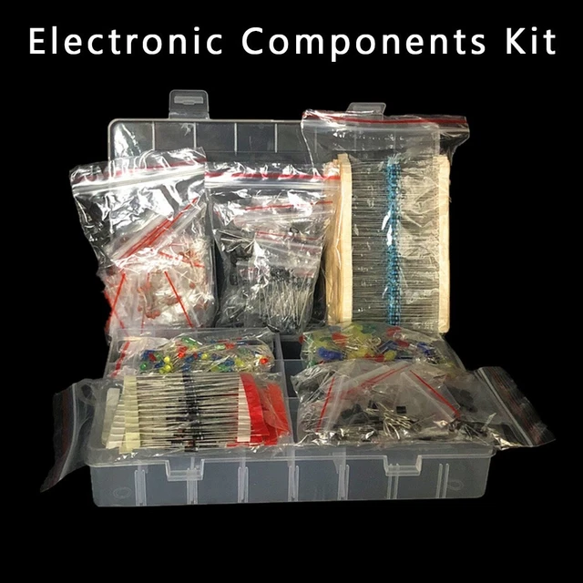Versatile set di componenti elettronici con diodi LED per varie applicazioni