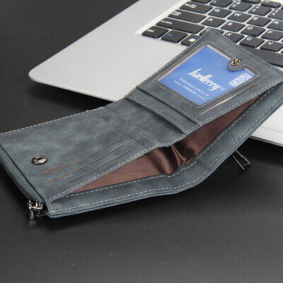 Mens Fashion Bifold Wallet Leather Purse Credit Card Holder Slim Pocket Clutch