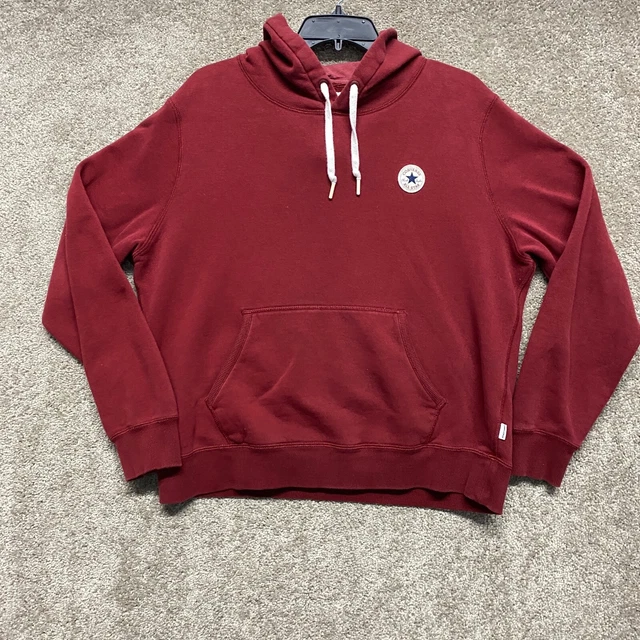 Converse Sweater Womens XL Red Hoodie Pullover Sweatshirt One Star Casual Ladies
