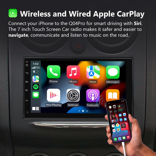 7" Double Din Car Stereo with Apple Carplay & Android Auto Radio Audio Octa Core 3