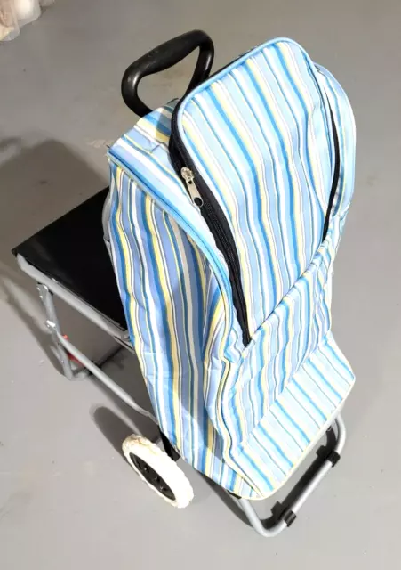 Trolley Dolly - Folding Shopping Cart - Folding Seat - Waterproof Bag on Wheels