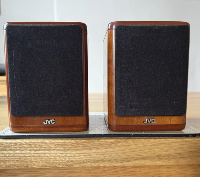 2 X JVC SP-UX7000 MINI BOOKSHELF DESK TOP SPEAKERS CHERRY WOOD VINTAGE