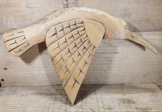 Salish Pacific Nw Hummingbird Cedar Carving Native Signed By Artist Ray Shaw Sr.