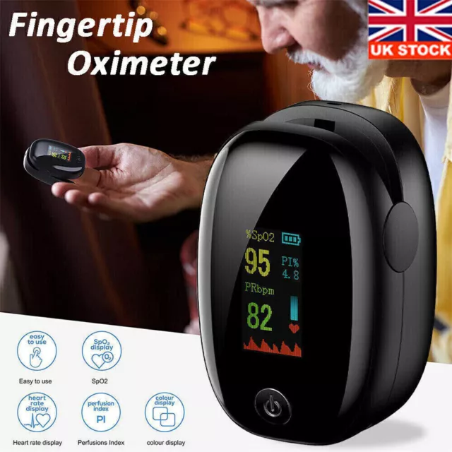 Heart Rate Monitor Oximeter Blood Oxygen SpO2 Finger Pulse Saturation Meter UK