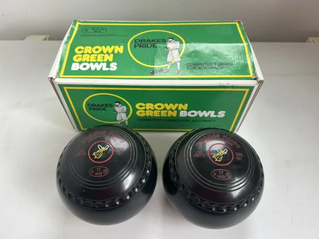 Black Drakes Pride Professional Set Of 2 Lawn Bowls Size 0H