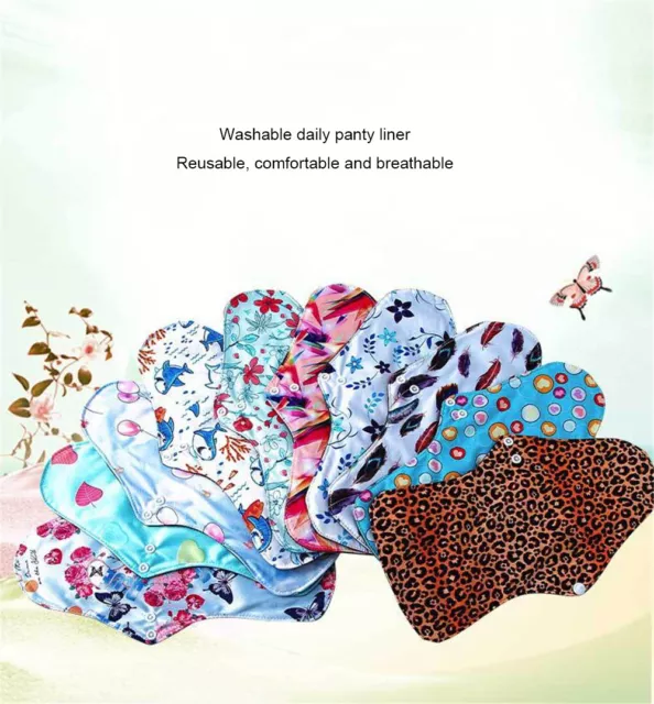 Washable Bamboo Charcoal Sanitary Pad Hygiene Pads Panty Liner Menstrual Cotton