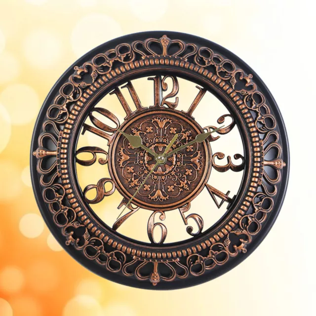 1pc European Decorative Hollowed-out Silent Round Wall Hanging Clock for Bedroom