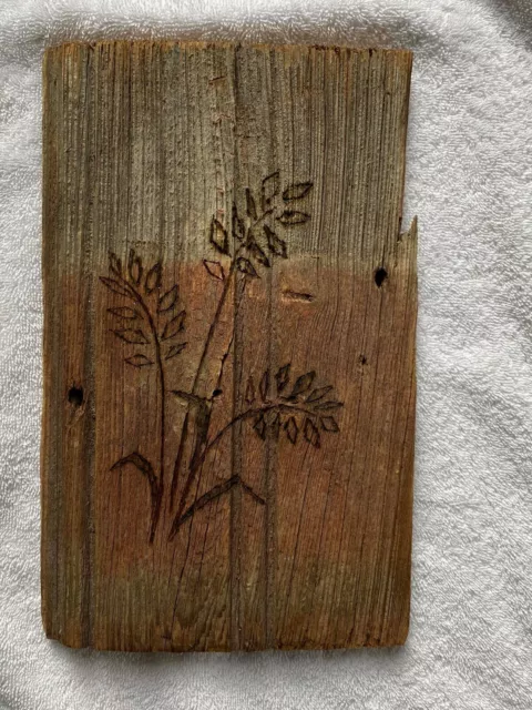 Charming Reclaimed Rustic Decor Old Barn Wood w Handcrafted Wheat Design Burned
