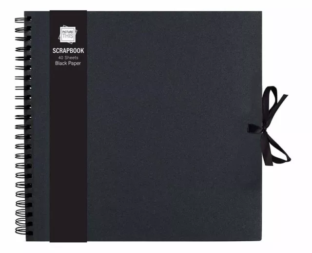 Large 40 Sheets DIY Scrapbook Photo Album Hardcover Scrapbooking Book - Black