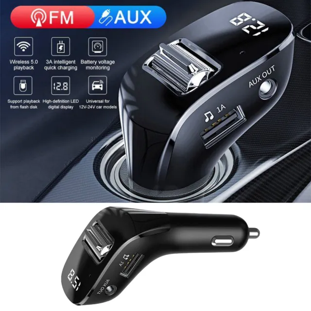 Bluetooth 5.0 FM Transmitter/Auto Radio Adapter Freisprecheinrichtung KFZ Kit