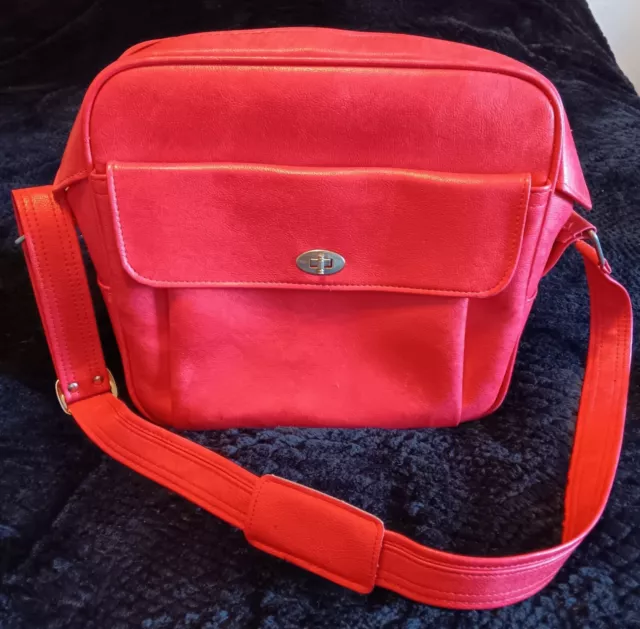 Vintage Samsonite Silhouette Crossbody Bag Carry On Electric Red Travel Luggage