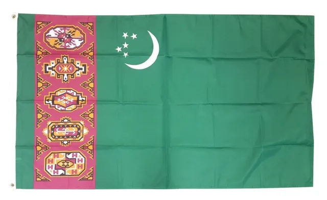 Cortina ataúd bandera nacional de Turkmenistán 8 ft x 5 ft con envío rápido