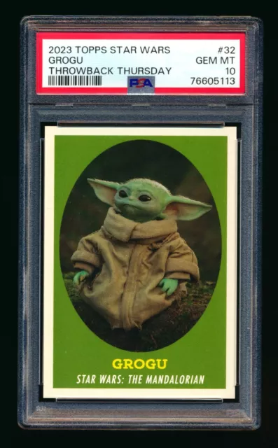 2023 Topps Star Wars Throwback Thursday 32 Grogu Baby Yoda The Child Psa 10 Gem!