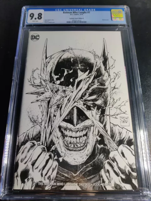 The Batman Who Laughs #1 Torpedo Comics b/w black and white Virgin NM CGC 9.8