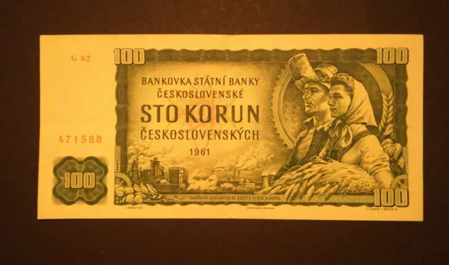 Banknote, 100 Kronen Tschechoslowakei, 1961