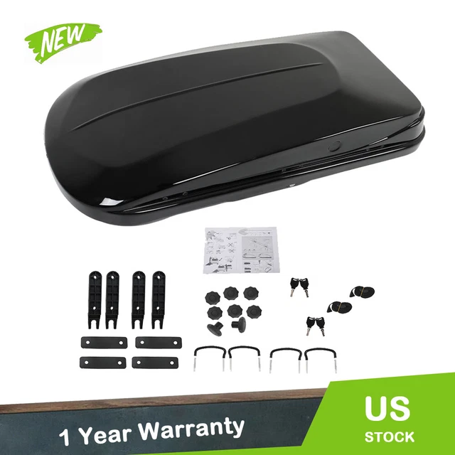 CAR ROOF TOP Box Cargo Luggage Carrier 2 Locks Toolless Install Black